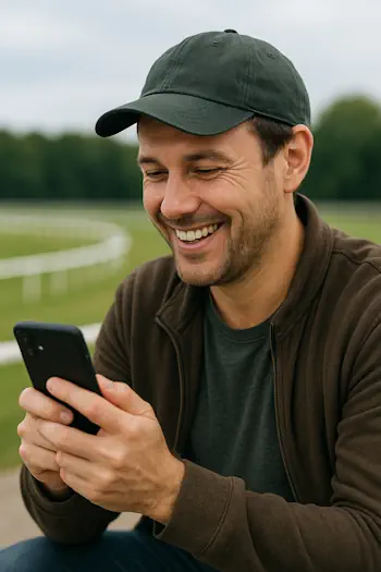 Prono Quinté VIP Premium — turfiste consultant sa sélection sur son téléphone